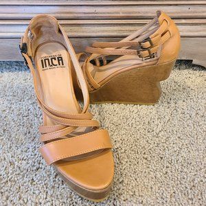 Fortress of Inca/ Anthropologie wedge sandal size 8 women EXCELLENT COND